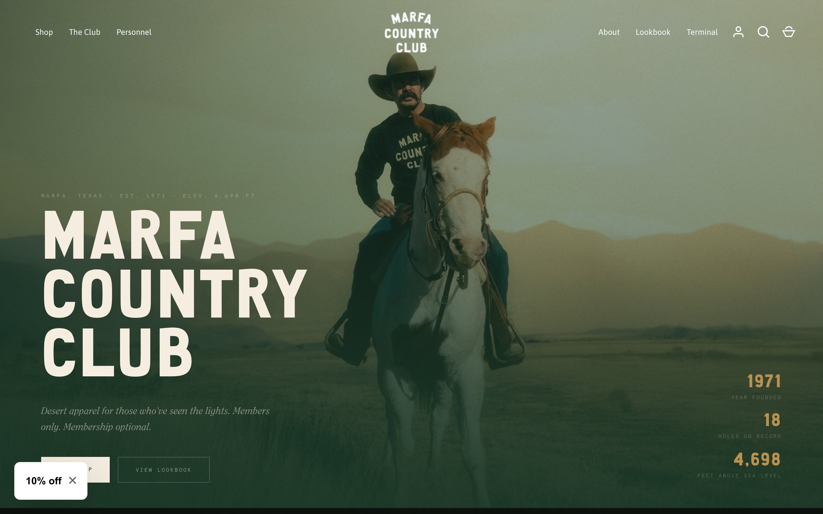 Marfa Country Club — desktop screenshot